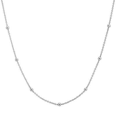 16-18" Beaded Chain, Sterling Silver