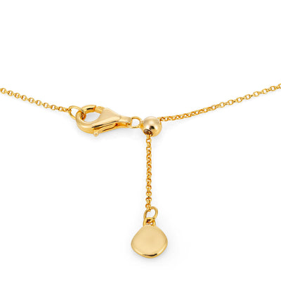 Veda Rippled Pendant Necklace, Gold Vermeil