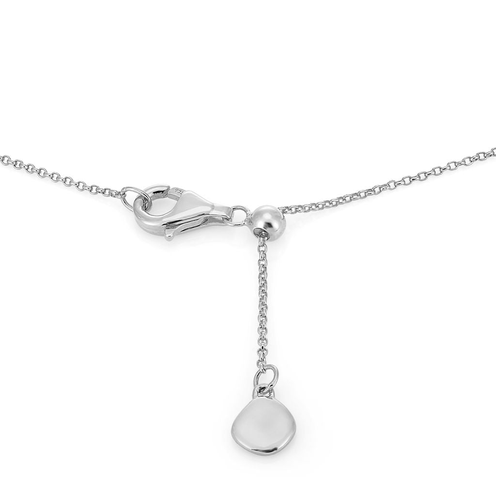 Una Diamond Halo Necklace, Sterling Silver
