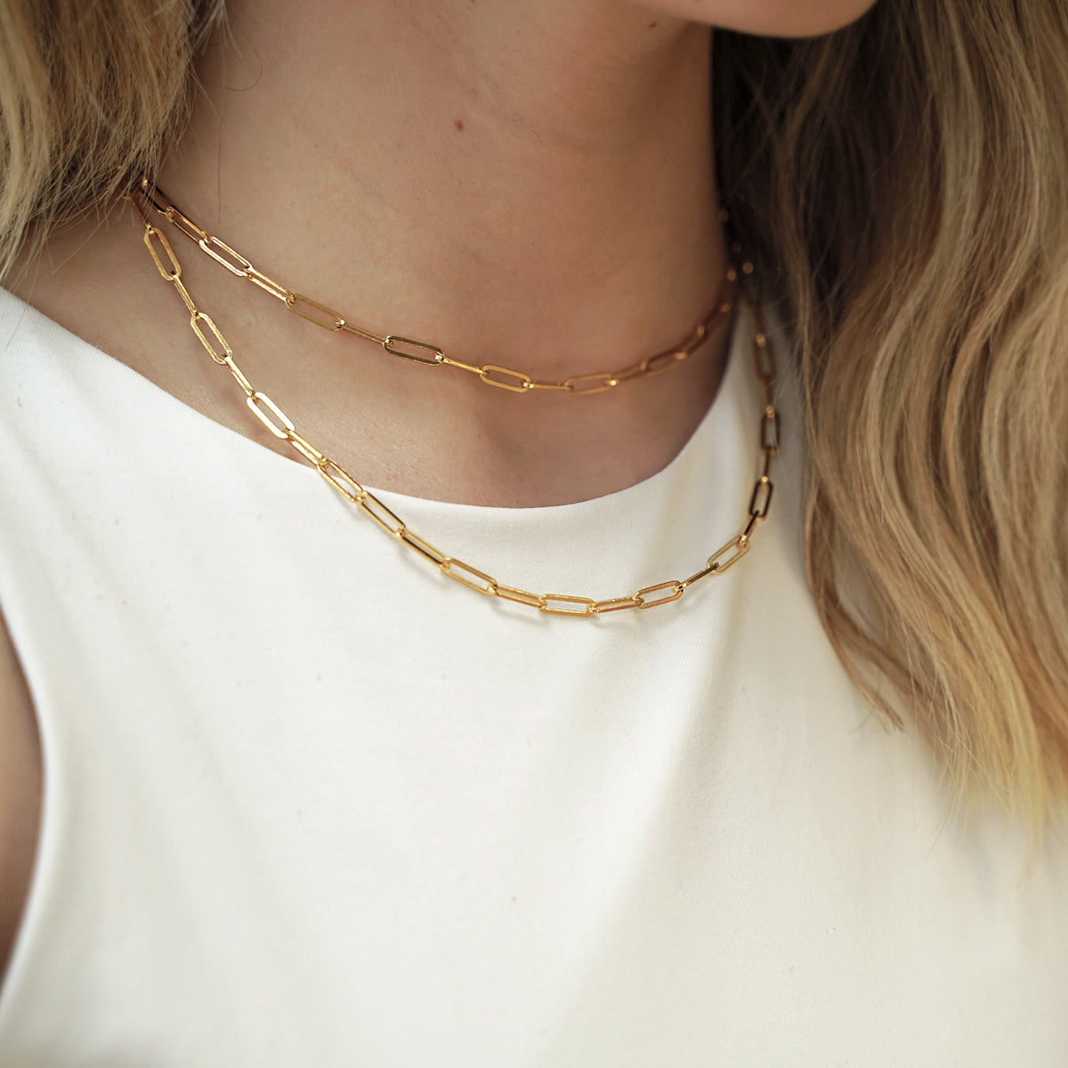 Medium Link Necklace, Gold Vermeil