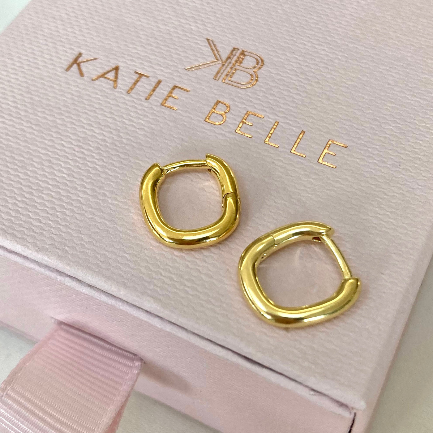 Square Hoops, Gold Vermeil
