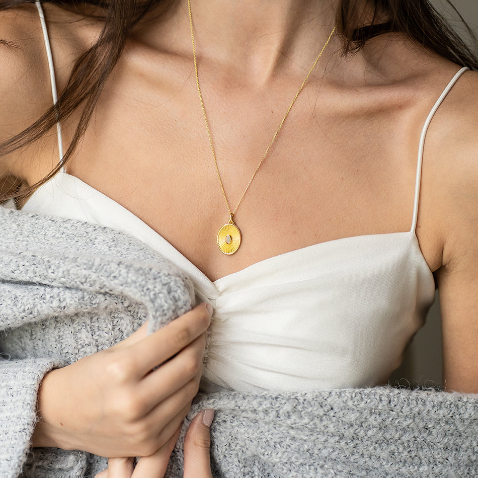 Althea Oval Pendant with Moonstone, Gold Vermeil