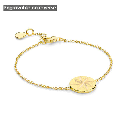 Faceted Edge Star Bracelet, Gold Vermeil