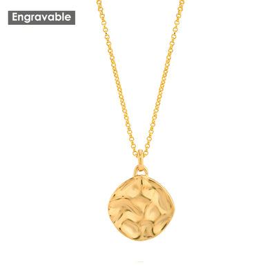Veda Rippled Pendant Necklace, Gold Vermeil