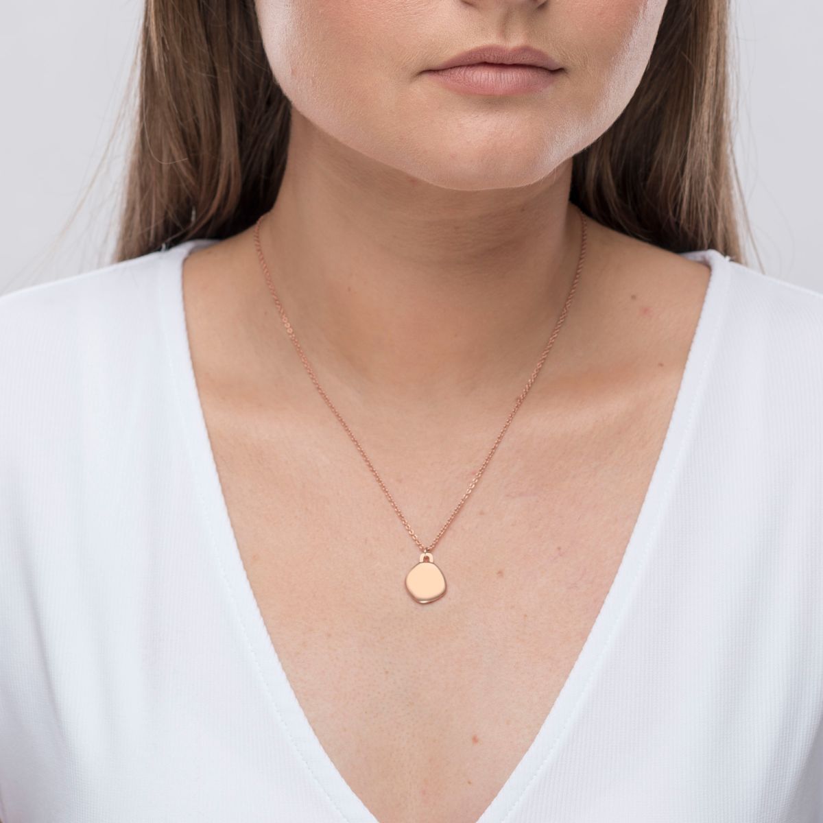 Lena Pebble Necklace, Rose Gold Vermeil