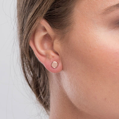 Lena Pebble Stud Earrings, Rose Gold Vermeil